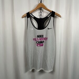 Nike Field Hockey Camp Tank Top Womens Lg Reversible White w Purple / Black Mesh
